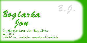 boglarka jon business card